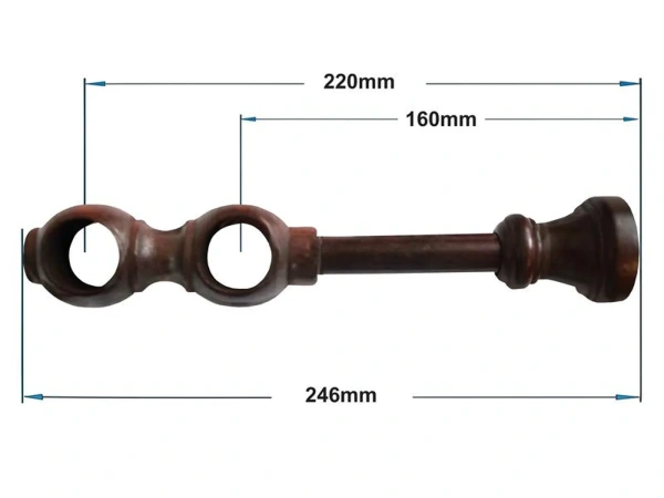 Garnýže dřevěná 28x28mm dvouřadá - OŘECH 4