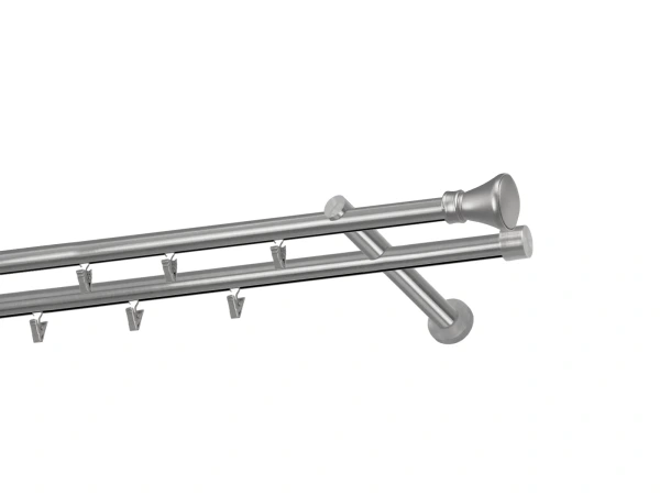 Garniža 19x19mm - drážková tyč - 2rady - KOLOSEO - satin