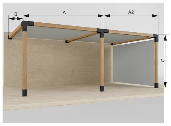 Pergola VEGAS - o stěnu - 2 sekční 7
