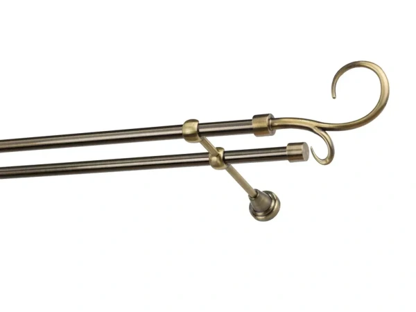 Garniže 16x16mm - dvojradové - HÁK DVOJITÝ - antik 2