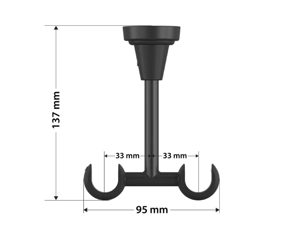 Garnýž 19x19mm obyčejná tyč - 2řada - CYLINDR CRYSTAL - bílo černá 5