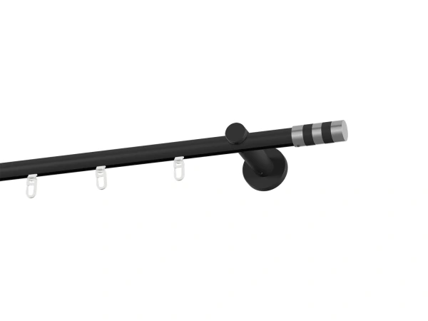 Garnýž 19mm drážková tyč - 1řada - VALEC - černá