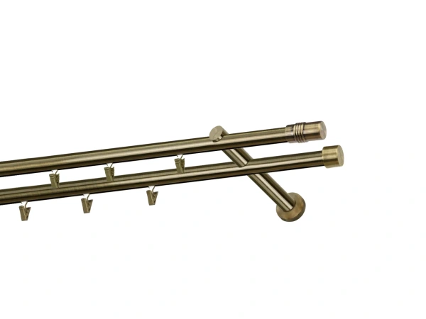 Garniža 19x19mm - drážková tyč - 2rady - CYLINDR - antik