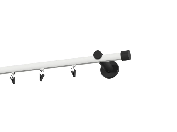 Garnýž 19mm drážková tyč - 1řada - PULLO - bílo černá 2