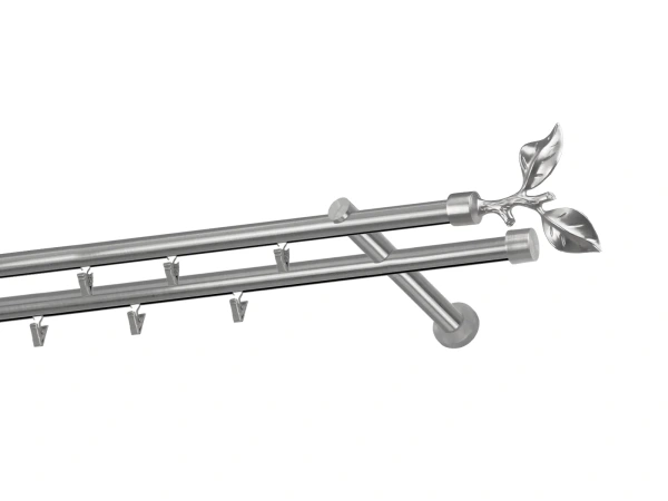 Garniža 19x19mm - drážková tyč - 2rady - LIST ROSE - satin