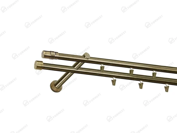 Garniža 19x19mm - drážková tyč - 2rady - CYLINDR - antik