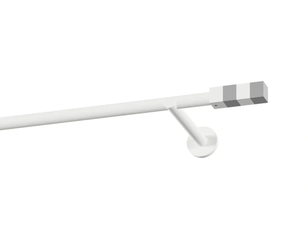 Garnýž 19mm obyčejná tyč - 1řada - KVADRAT - bílá 1