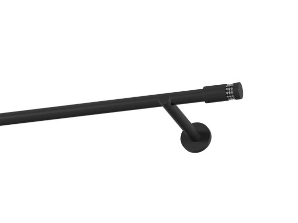 Garnýž 19mm obyčejná tyč - 1řada - CYLINDR CRYSTAL - černá 1