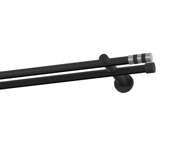 Garnýž 19x19mm drážková tyč - 2řada - VALEC - černá 1