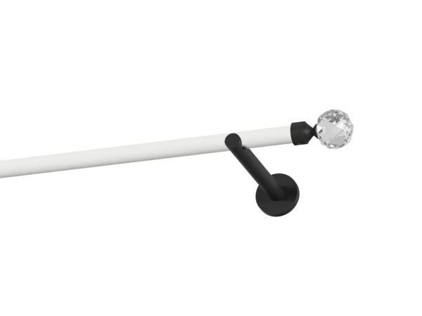 Garnýž 19mm obyčejná tyč - 1řada - KOULE CRYSTAL - bílo černá 1