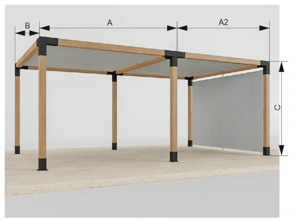 Pergola VEGAS - volne stojící na patkách - 2 sekční 6