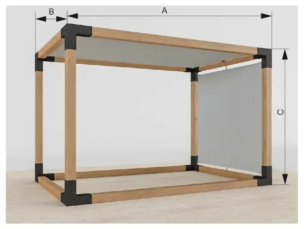 Pergola VEGAS - volne stojící se spodním věncem - 1 sekční 3