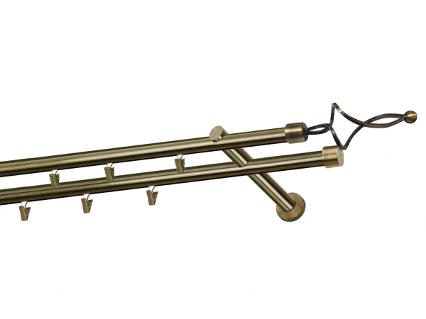 Garniža 19x19mm - drážková tyč - 2rady - FALIST - antik