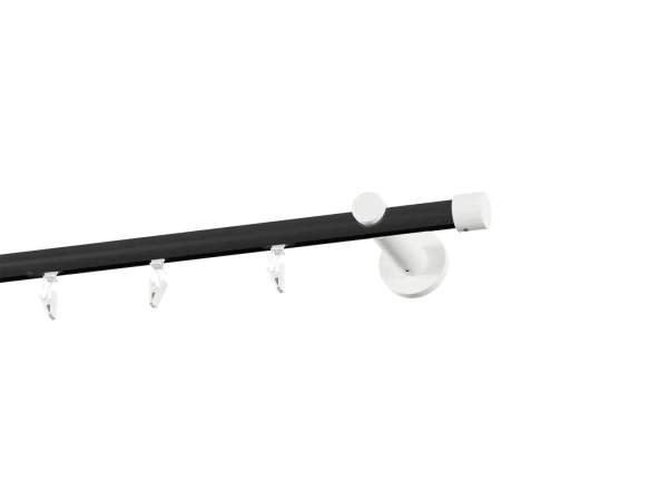 Garnýž 19mm drážková tyč - 1řada - PULLO - černo bílá