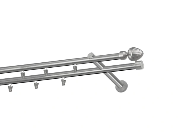 Garniža 19x19mm - drážková tyč - 2rady - ODEON - satin