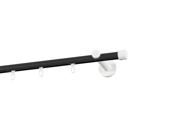 Garnýž 19mm drážková tyč - 1řada - PULLO - černo bílá