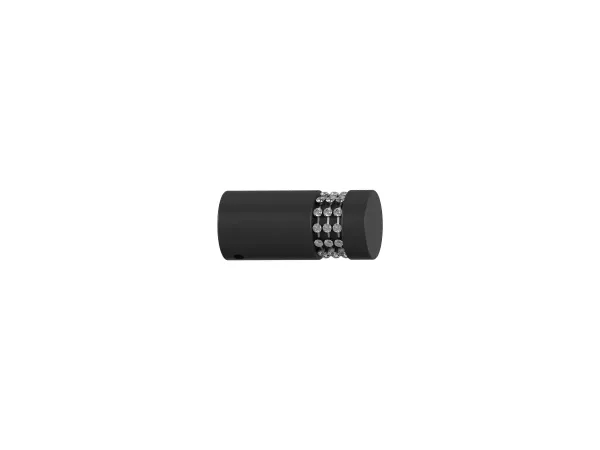 Garnýž 19x19mm drážková tyč - 2řada - CYLINDR CRYSTAL - černá