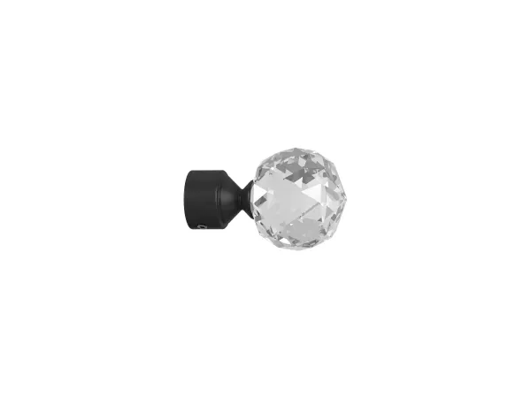 Garnýž 19x19mm drážková tyč - 2řada - KOULE CRYSTAL - černá