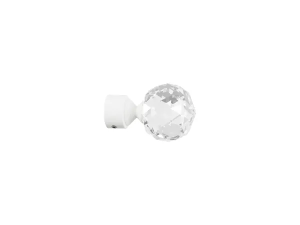 Garnýž 19x19mm obyčejná tyč - 2řada - KOULE CRYSTAL - bílá