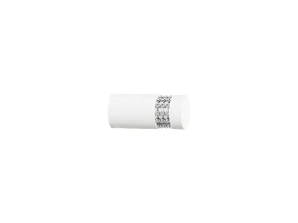 Garnýž 19x19mm obyčejná tyč - 2řada - CYLINDR CRYSTAL - černo bílá